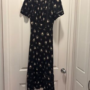 Reformation Black Floral Dress